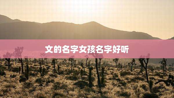 文的名字女孩名字好听