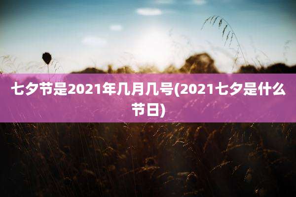 七夕节是2021年几月几号(2021七夕是什么节日)
