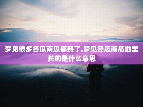梦见很多冬瓜南瓜都熟了,梦见冬瓜南瓜地里长的是什么意思
