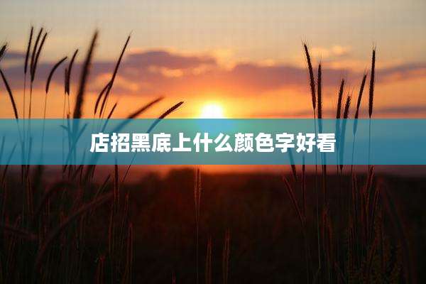 店招黑底上什么颜色字好看