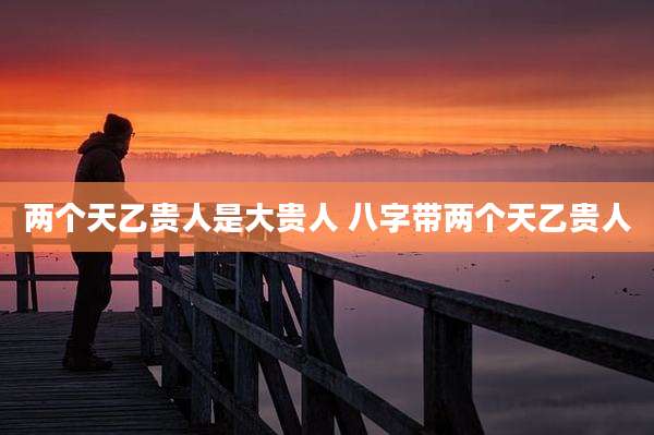 两个天乙贵人是大贵人 八字带两个天乙贵人
