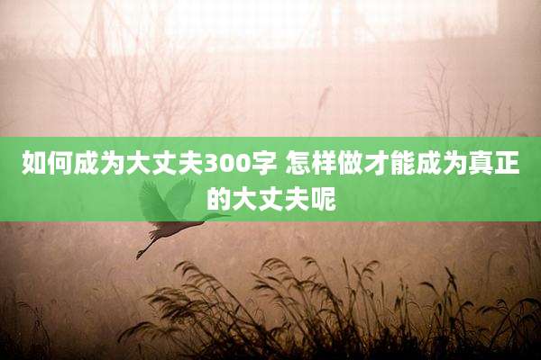 如何成为大丈夫300字 怎样做才能成为真正的大丈夫呢