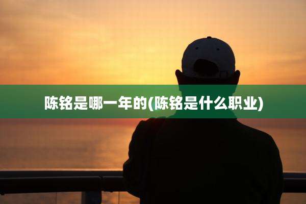 陈铭是哪一年的(陈铭是什么职业)