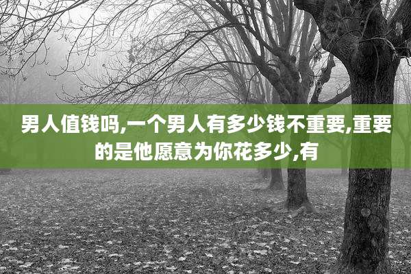 男人值钱吗,一个男人有多少钱不重要,重要的是他愿意为你花多少,有