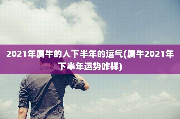 2021年属牛的人下半年的运气(属牛2021年下半年运势咋样)