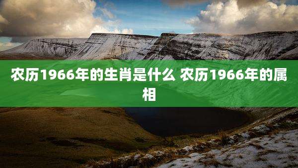 农历1966年的生肖是什么 农历1966年的属相