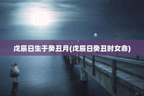 戊辰日生于癸丑月(戊辰日癸丑时女命)