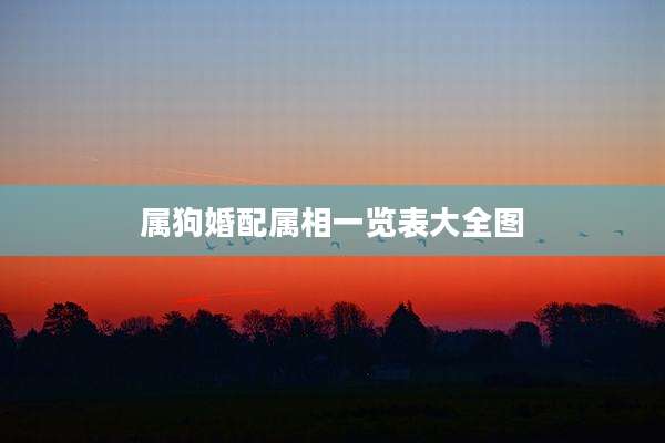 属狗婚配属相一览表大全图