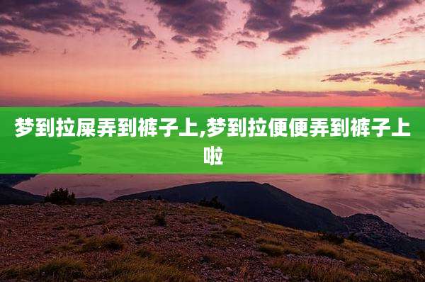 梦到拉屎弄到裤子上,梦到拉便便弄到裤子上啦