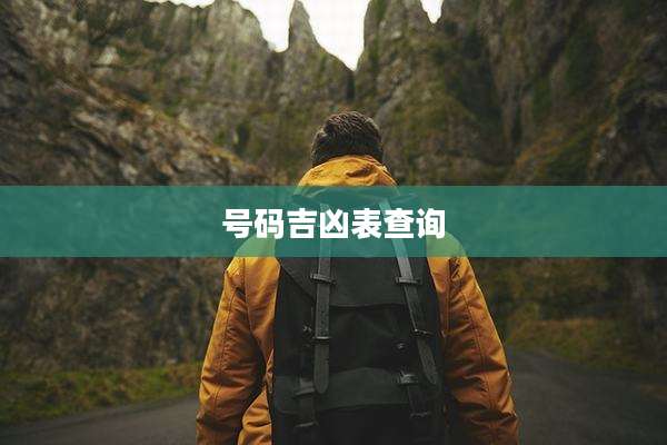 号码吉凶表查询