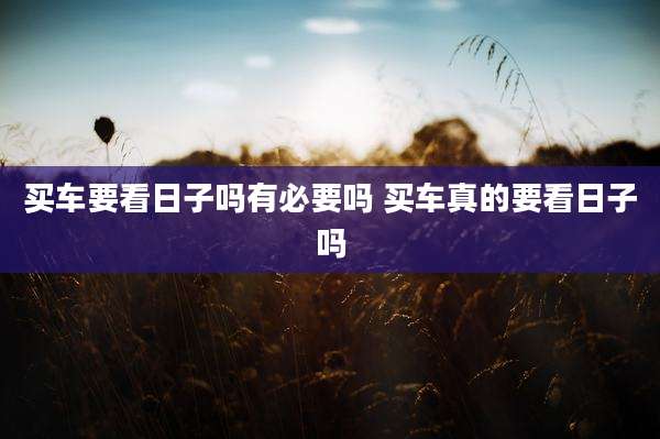 买车要看日子吗有必要吗 买车真的要看日子吗