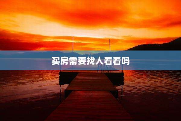 买房需要找人看看吗