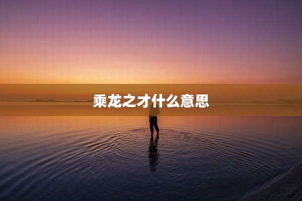 乘龙之才什么意思