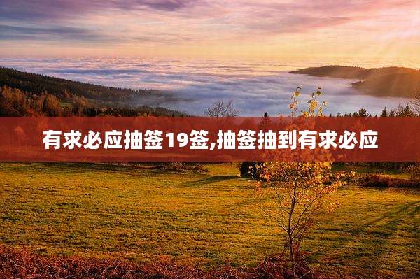 有求必应抽签19签,抽签抽到有求必应