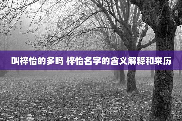 叫梓怡的多吗 梓怡名字的含义解释和来历