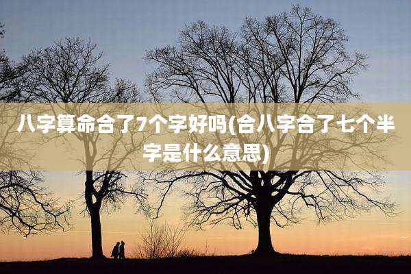 八字算命合了7个字好吗(合八字合了七个半字是什么意思)