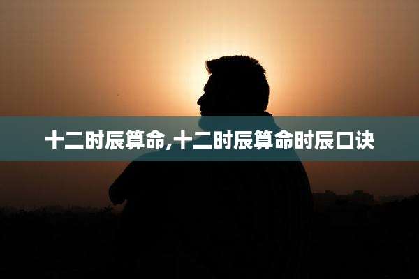十二时辰算命,十二时辰算命时辰口诀