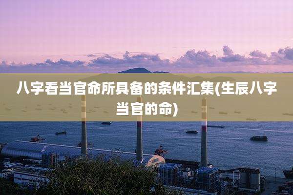 八字看当官命所具备的条件汇集(生辰八字当官的命)