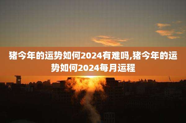 猪今年的运势如何2024有难吗,猪今年的运势如何2024每月运程