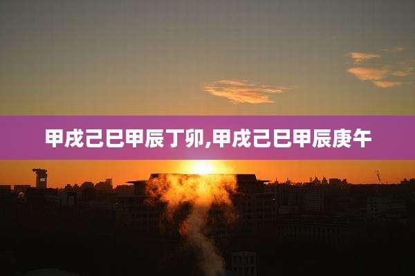 甲戌己巳甲辰丁卯,甲戌己巳甲辰庚午
