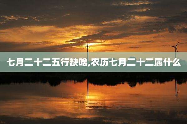 七月二十二五行缺啥,农历七月二十二属什么
