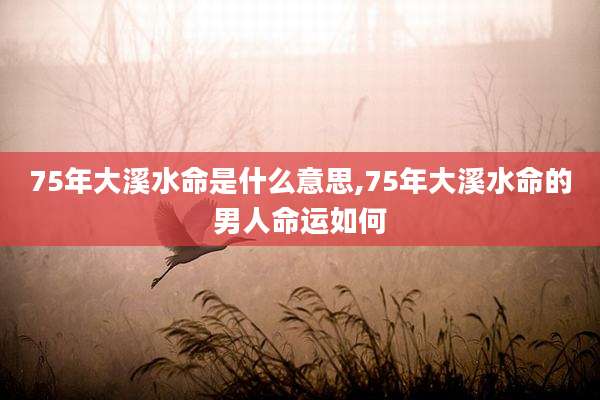 75年大溪水命是什么意思,75年大溪水命的男人命运如何