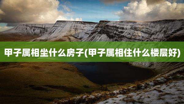 甲子属相坐什么房子(甲子属相住什么楼层好)