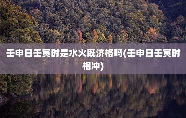 壬申日壬寅时是水火既济格吗(壬申日壬寅时相冲)