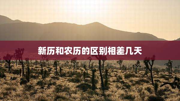 新历和农历的区别相差几天