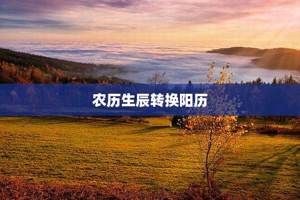 农历生辰转换阳历