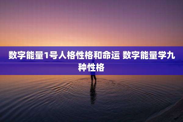 数字能量1号人格性格和命运 数字能量学九种性格