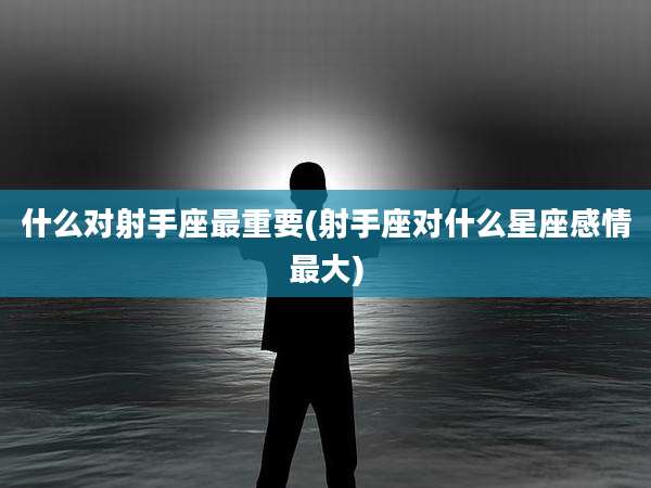 什么对射手座最重要(射手座对什么星座感情最大)