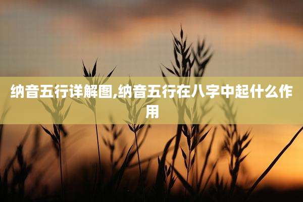 纳音五行详解图,纳音五行在八字中起什么作用