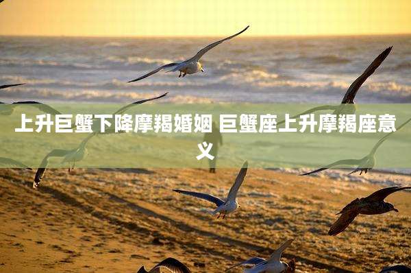上升巨蟹下降摩羯婚姻 巨蟹座上升摩羯座意义