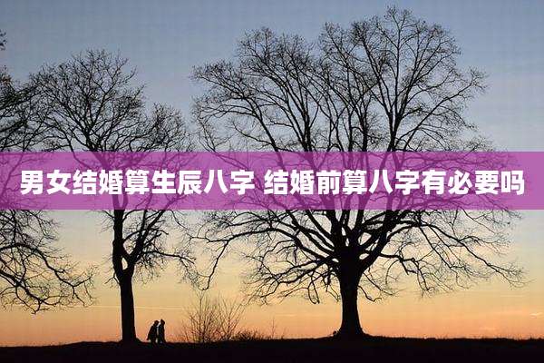 男女结婚算生辰八字 结婚前算八字有必要吗