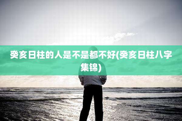 癸亥日柱的人是不是都不好(癸亥日柱八字集锦)