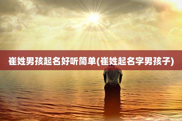 崔姓男孩起名好听简单(崔姓起名字男孩子)