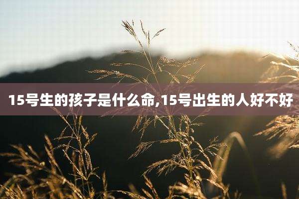 15号生的孩子是什么命,15号出生的人好不好