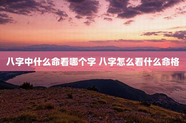 八字中什么命看哪个字 八字怎么看什么命格