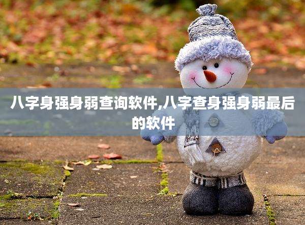 八字身强身弱查询软件,八字查身强身弱最后的软件