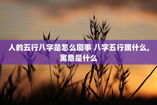 人的五行八字是怎么回事 八字五行属什么,寓意是什么