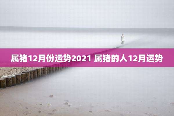 属猪12月份运势2021 属猪的人12月运势