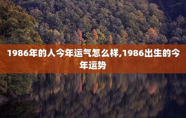 1986年的人今年运气怎么样,1986出生的今年运势