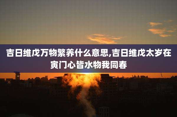 吉日维戊万物繁养什么意思,吉日维戊太岁在寅门心皆水物我同春