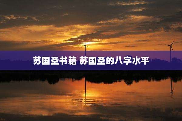 苏国圣书籍 苏国圣的八字水平