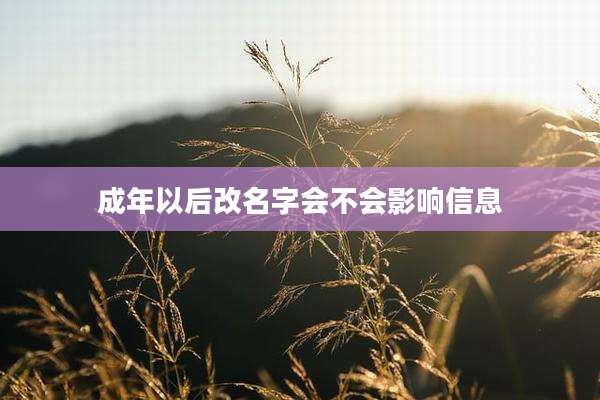 成年以后改名字会不会影响信息
