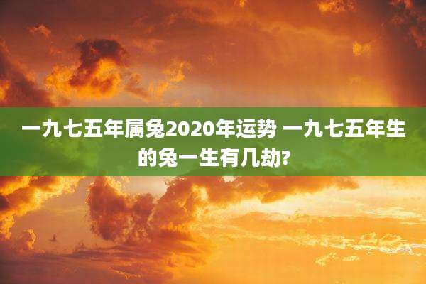 一九七五年属兔2020年运势 一九七五年生的兔一生有几劫?