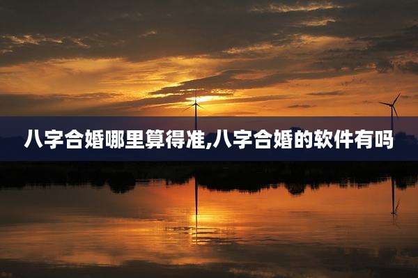八字合婚哪里算得准,八字合婚的软件有吗