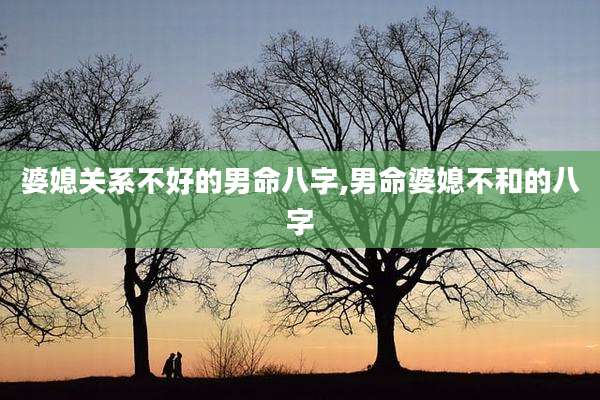 婆媳关系不好的男命八字,男命婆媳不和的八字