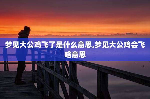 梦见大公鸡飞了是什么意思,梦见大公鸡会飞啥意思